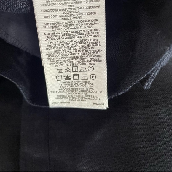 Brooks Brothers Black Pleated Wide-Leg Linen Trousers - 37266 - Picture 8 of 13